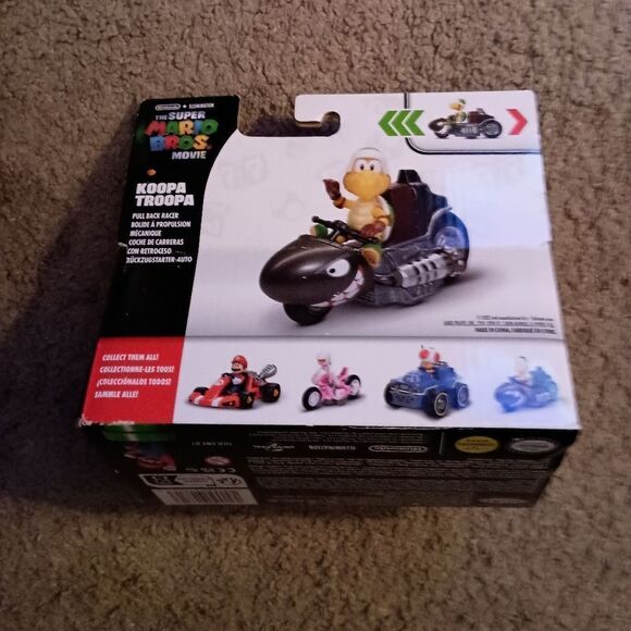 Super Mario Bros. Movie Koopa Troopa Figure & Pull Back Racer Kart Toy BRAND NEW - Picture 2 of 2